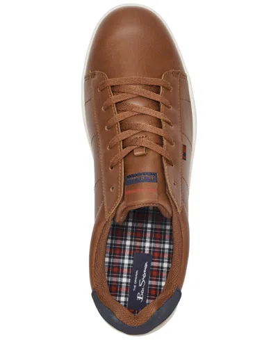 Ben Sherman Men's Hampton Low Court Casual Sneakers From Finish Line In Chestnut
