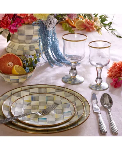 Mackenzie-childs Sterling Check Enamel Dinner Plate In No Color