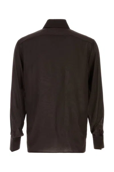 Shop Saint Laurent Shirts In Brown