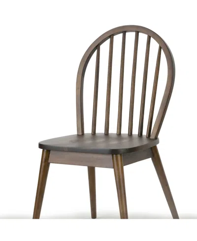 Glamour Home 36.22" Astra Rubberwood Dining Chair, Set Of 2 In Dark Brown