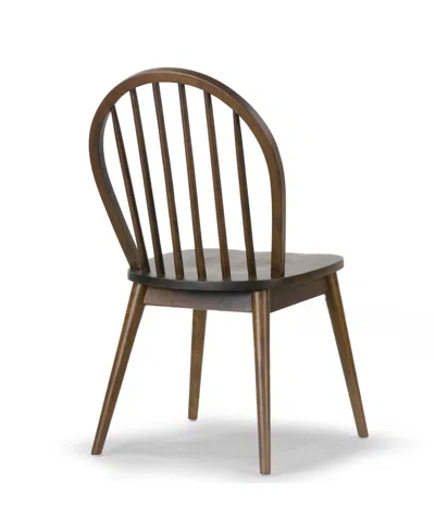 Glamour Home 36.22" Astra Rubberwood Dining Chair, Set Of 2 In Dark Brown