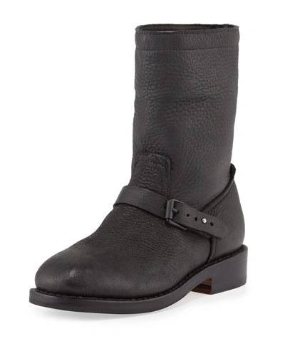 Rag & Bone Oliver Pebbled Leather Boot, Black