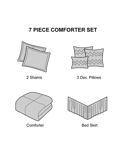 Stratford Park Mollybee 7-piece Comforter Set, Queen In Red Gold