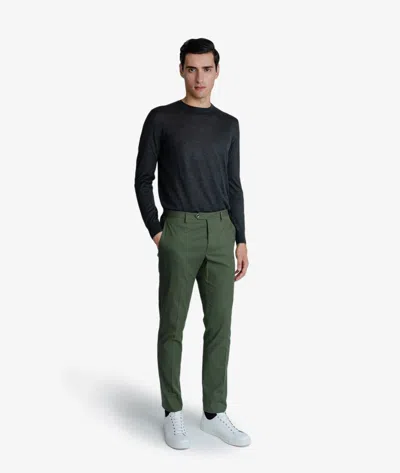 Larusmiani Velvet Trousers Howard Pants In Olive