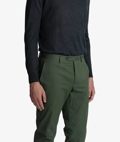 Larusmiani Velvet Trousers Howard Pants In Olive