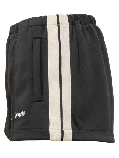 Shop Palm Angels Shorts With Logo In Black Off White