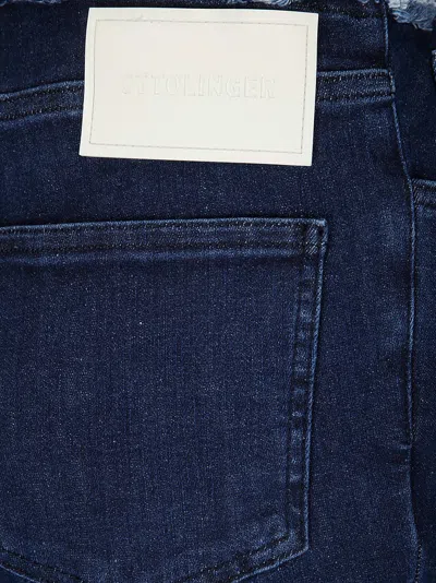 Ottolinger Denim Trousers With Fringed Profile In Raw Blue