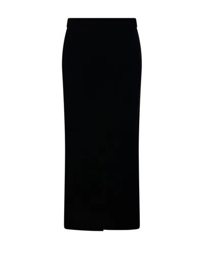 Max Mara Maxi Black Skirt With Invisible Zipò In Polyamide And Cotton Woman