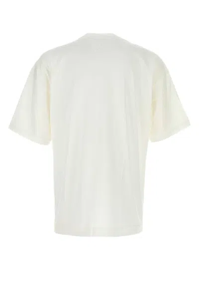 Shop Issey Miyake White Cotton T-shirt In Blackxgreen