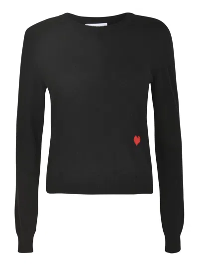 Shop Moschino Heart-motif Knitted Jumper In Nero