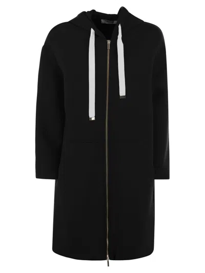 Shop Max Mara Zip-up Drawstring Jacket In Black