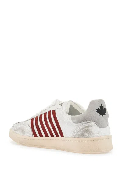 Shop Dsquared2 Sneakers Box In Bianco+bordeaux+grigio (grey)