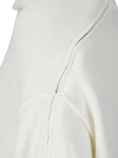 Stefano Mortari High Neck Pullover With Zip Detail In Cream