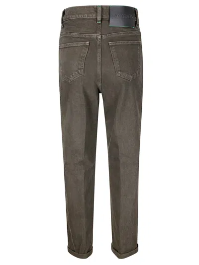 Jw Anderson J. W. Anderson Jeans With Cuff And Patch In Smoke