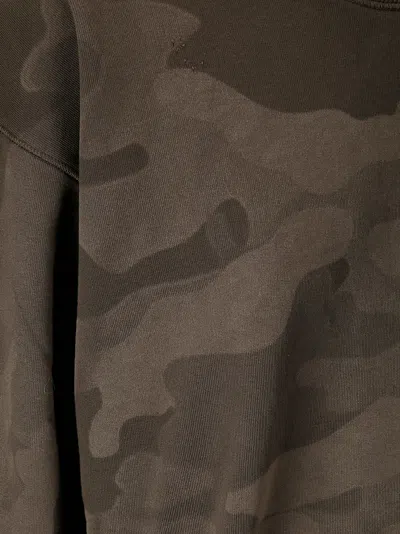 Aries Distressed Camouflage-print Sweatshirt In Dark Olive