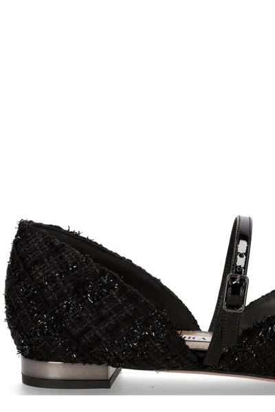 Shop Aquazzura Embellished Ballerina Flats In Nero