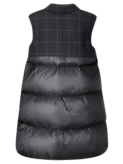 Shop Sacai Windowpane Padded Vest In Black