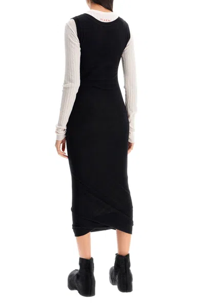 Marni Layered Knit Dress In Black (black)