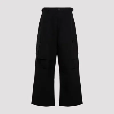032c Wide Leg Cargo Trousers With Versatile Fit In Black