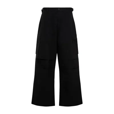 032c Wide Leg Cargo Trousers With Versatile Fit In Black