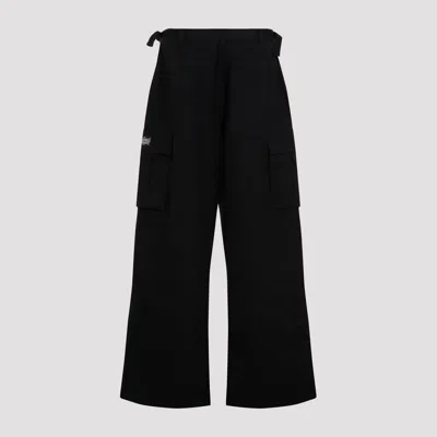 032c Wide Leg Cargo Trousers With Versatile Fit In Black