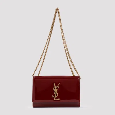 Shop Saint Laurent Yls Kate Shoulder Bag In Red Grenat