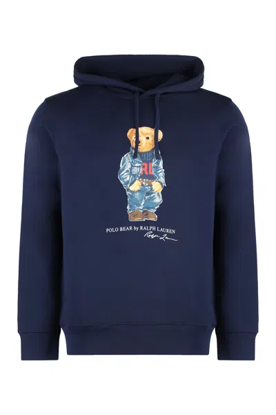 Shop Polo Ralph Lauren Printed Hoodie In Blue