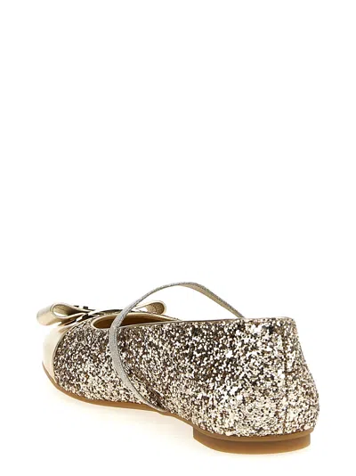 Shop Ferragamo Zina Toe Ballet Flats In Gold