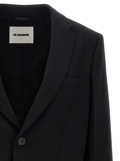 Jil Sander Single-breasted Blazer With Notch Lapel In Black
