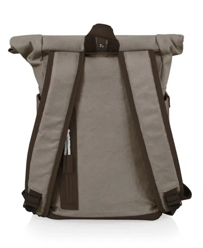 Picnic Time 20 Liter Carmel Roll Top Picnic Backpack Cooler In Gray