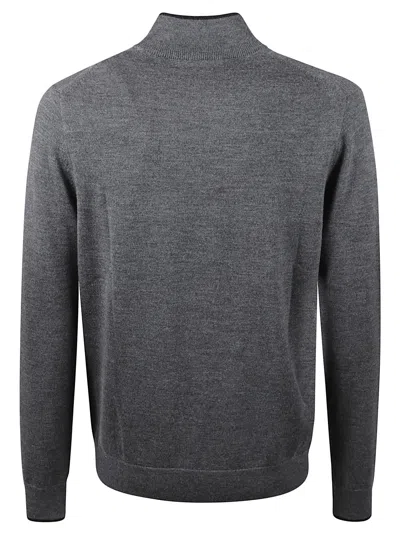 Michael Kors Zip High Neck Sweater In Ash