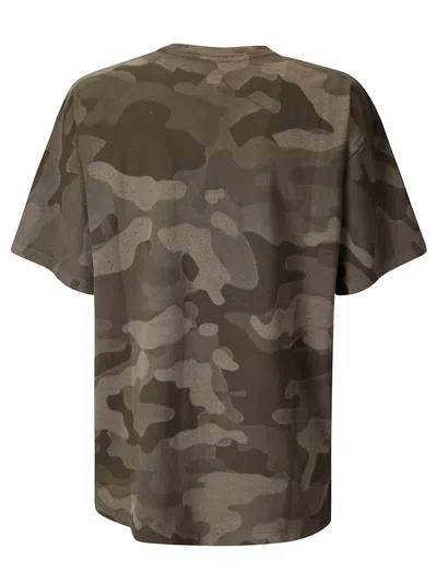 Aries Aged Camo T-shirt In Dark Olive
