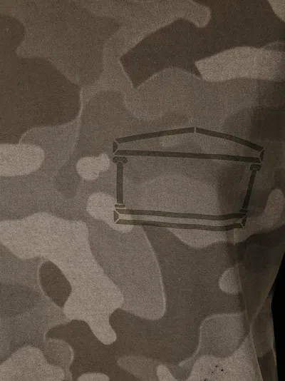 Aries Aged Camo T-shirt In Dark Olive