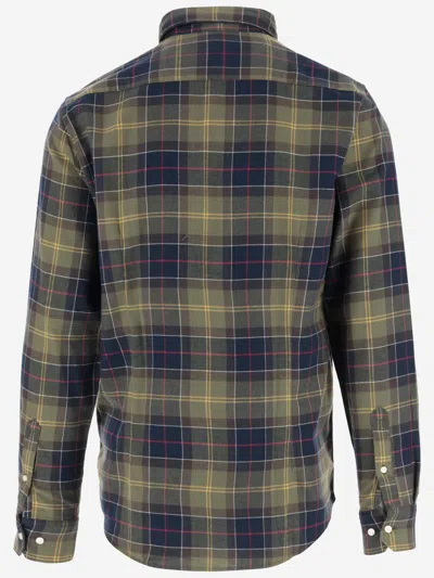 Shop Barbour Cotton Shirt With Check Pattern In Verde