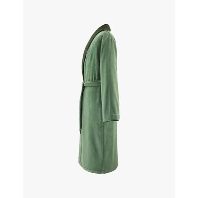 Hugo Boss Double B Shawl-lapel Cotton Bathrobe In Cypres