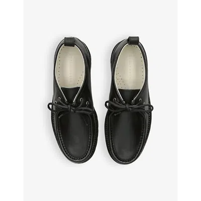 Duke & Dexter Mens Black Moby Lace-up Leather Loafer Boots In Black