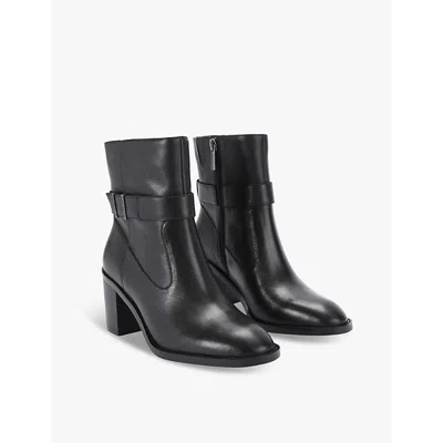 Carvela Womens  Stirling Block-heel Leather Ankle Boots In Black