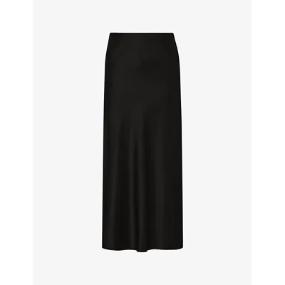 Malina Womens  Aubree High-rise Satin Midi Skirt In Black