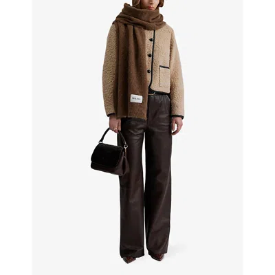 Malina Womens  Nylah Round-neck Wool-blend Jacket In Beige