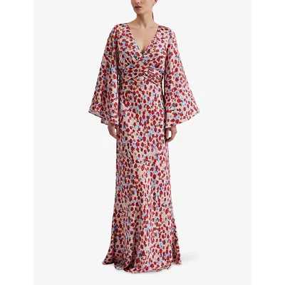 Malina Womens  Juliet Floral-print Satin Maxi Dre In Mini Rose