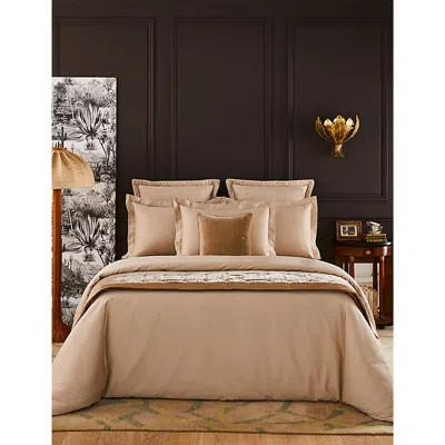 Yves Delorme Une Triomphe Double Organic-cotton Duvet Cover In Dune