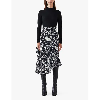 Lk Bennett Ellie Knitted Tops In Mul-black/cream
