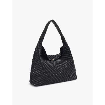 Dune Womens Black Black Synthetic Deliberate Extra-large Woven Shoulder Bag In Black Black Synthetic