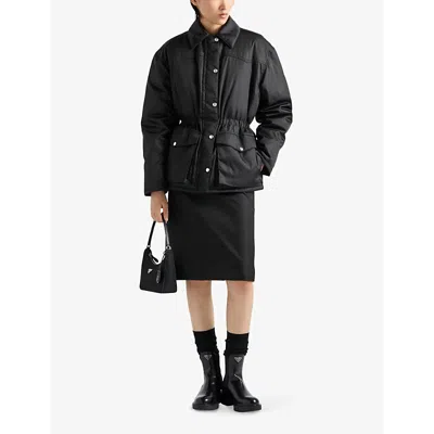 Prada Buttoned Down Jacket In Black