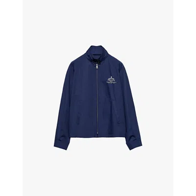 Prada Long-sleeved Zipper Casual Jacket In Blue