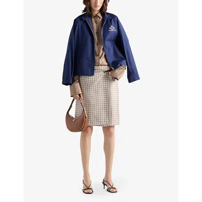 Prada Long-sleeved Zipper Casual Jacket In Blue