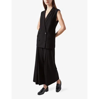 Lk Bennett Eva Double Breasted Vest In Bla-black
