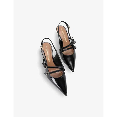 Kg Kurt Geiger Womens Black Sienna Faux-leather Heeled Courts In Black