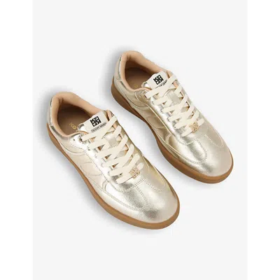 Kg Kurt Geiger Womens Gold Kindred Metallic Faux-leather Low-top Trainers In Gold