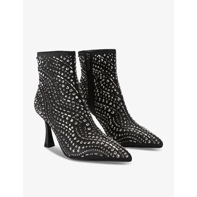 Carvela Womens  Catwalk Stud-embellished Satin Ankle Boots In Black/comb